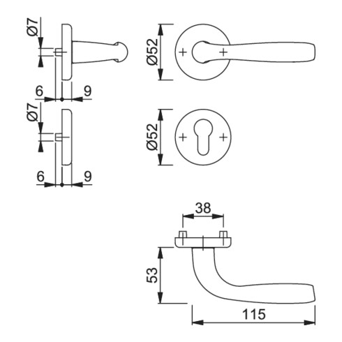 Rosette Hoppe grt.Maribor 1766/17KV/17KVS Alu.F1 PZ DIN G/D