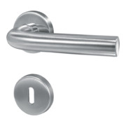 Rosetten-Drückergrt. 8002 PZ VK 8mm Drückerlänge 135mm VA fein matt L-Form-1