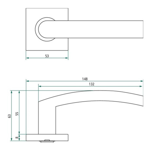 Rosettengrt.0035.124810 VA 304 quad.WC DIN L/R D/D INTERSTEEL