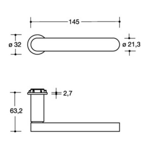 Rosettengrt.270XAM01.130 VA (1.4301) PZ-PZ HEWI