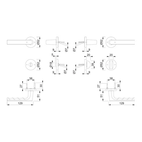 Rosettengrt.Hamburg 1700/42KB/42KBS Alu.F1 SK/OL DIN L/R HOPPE