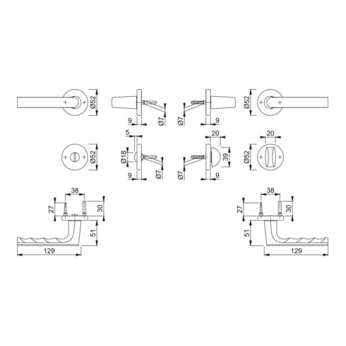 Rosettengrt.Hamburg 1700/42KB/42KBS F9714 SK/OL DIN L/R HOPPE