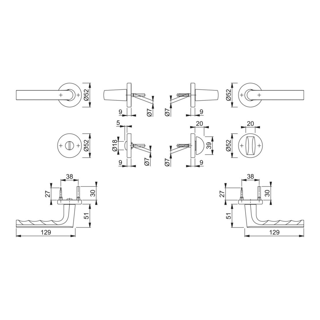 Rosettengrt.Hamburg 1700/42KB/42KBS F9714 SK/OL DIN L/R HOPPE