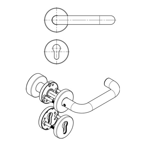 Rosettengrt.OGRO 8100 8MM/3020/6501/6612 PZ ER VA ER rd.PZ DIN L/R fl.D/K