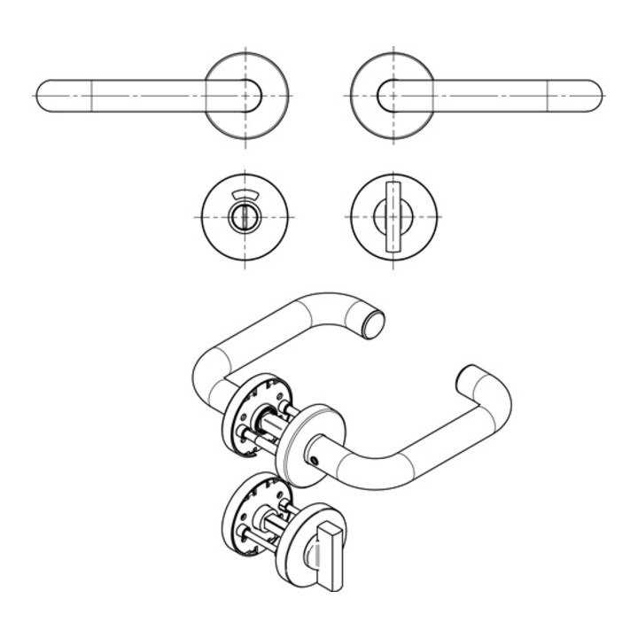 Rosettengrt.OGRO 8100 8MM/6501/7122 WC ER VA ER rd.WC DIN L/R D/D
