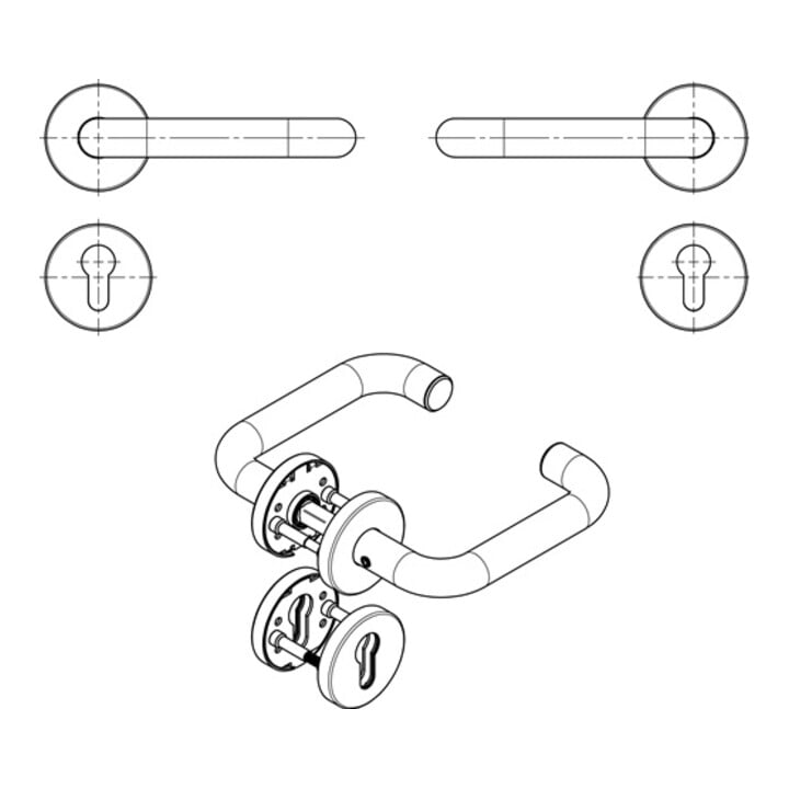 Rosettengrt.OGRO 8100 8MM/6501/7122 WC ER VA ER rd.WC DIN L/R D/D
