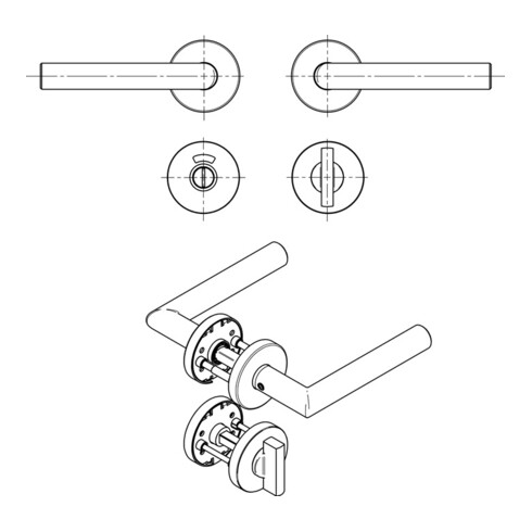 Rosettengrt.OGRO 8906 8MM/6501/7122 WC ER VA ER rd.WC DIN L/R D/D OGRO