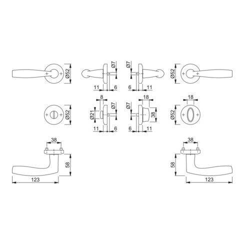 Rosettengrt.Vit.M1515/23KV/23KVS MS F41 R Bad SK/OL DIN L/R HOPPE
