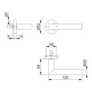 Rosettenhalbgarnitur Ams.E1400Z/42H VA F69 4-KT.8mm HOPPE-4