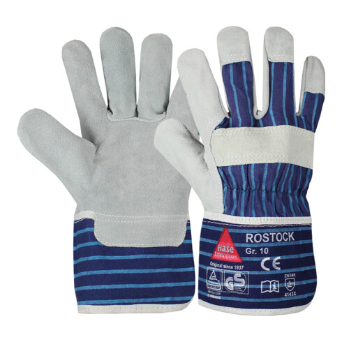Gants de travail Hase Rostock cuir fendu de vachette Rostock