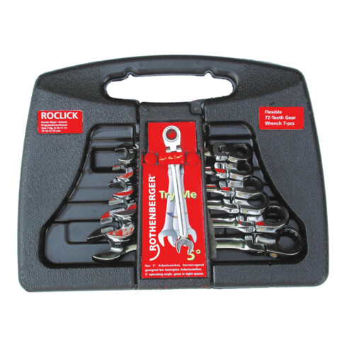 Rothenberger Clé à cliquet à tête articulée ROCLICK, 7 pcs