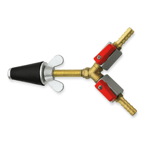 Rothenberger Gasprüfstopfen,kon.,Gr.1,1/2"-1", 2xHahn