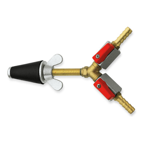 Rothenberger Gasprüfstopfen,kon.,Gr.1,1/2"-1", 2xHahn