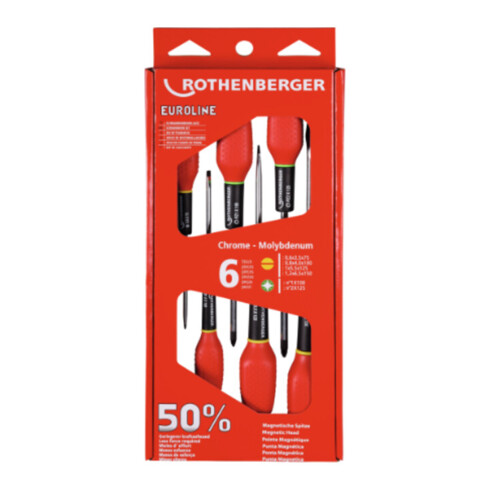 Rothenberger Jeu de tournevis EUROLINE, 2xPZ, 4xFente