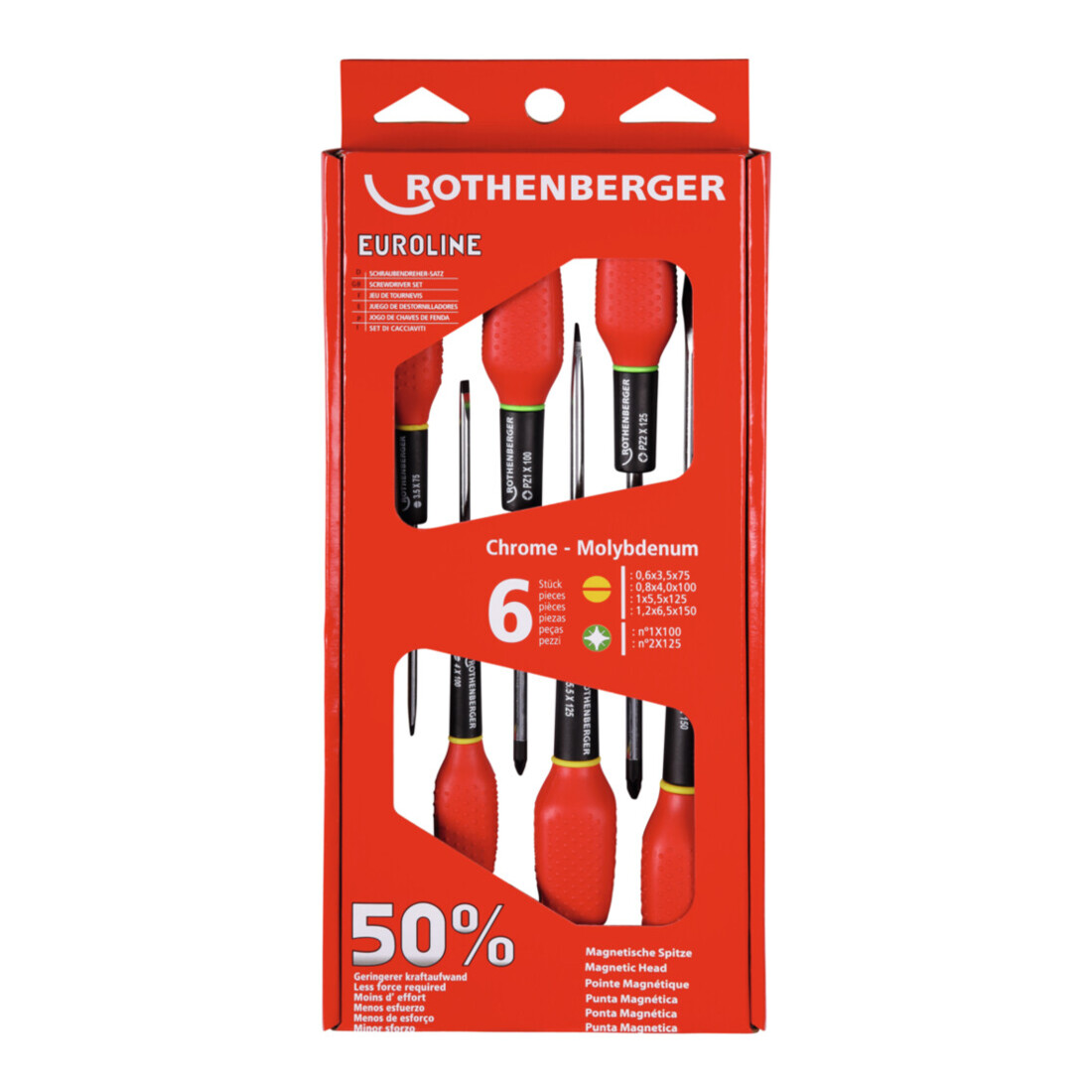 Rothenberger Jeu de tournevis EUROLINE, 2xPZ, 4xFente