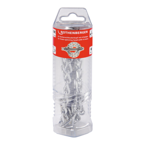 Rothenberger Kettenschleuderkopf mit 4 glatten Ketten, ohne Ring