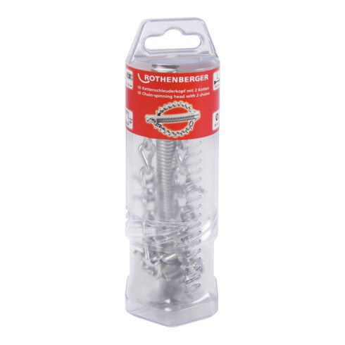 Rothenberger Kettenschleuderkopf mit Spikes, 2 Ketten