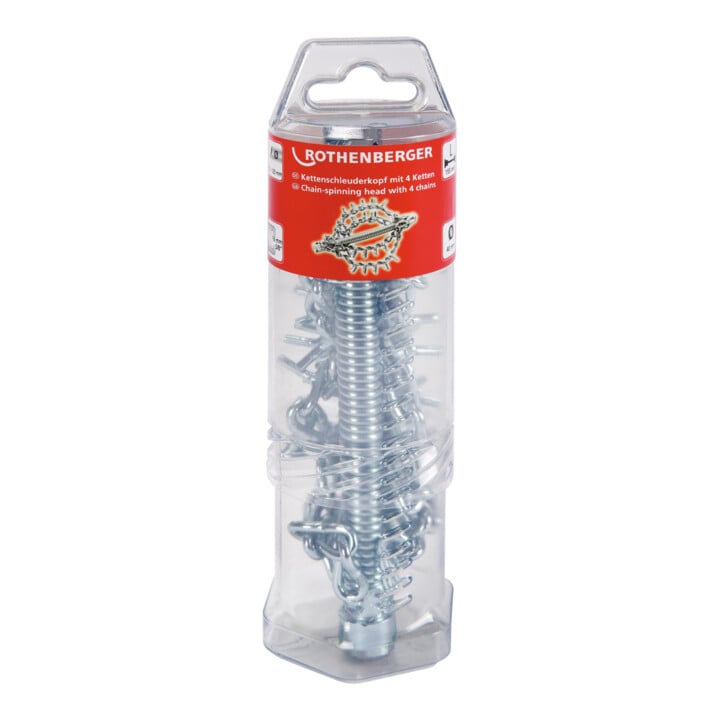 Rothenberger Kettenschleuderkopf mit Spikes, 4 Ketten, 16 mm