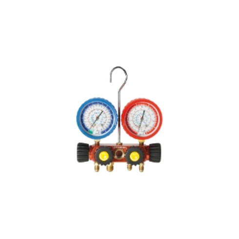 Rothenberger Kit d'aide au montage 4 voies II Plus, R22-R407C avec manomètre, Pulse-free, classe 1.6, 3 tuyaux de pression de 1500m dans un coffret plastique