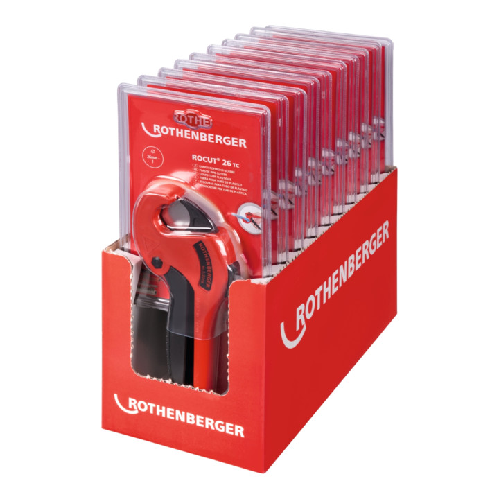 Rothenberger Kunststoffrohrschere ROCUT TC 26, 0-26 mm, Display mit 10 Stück