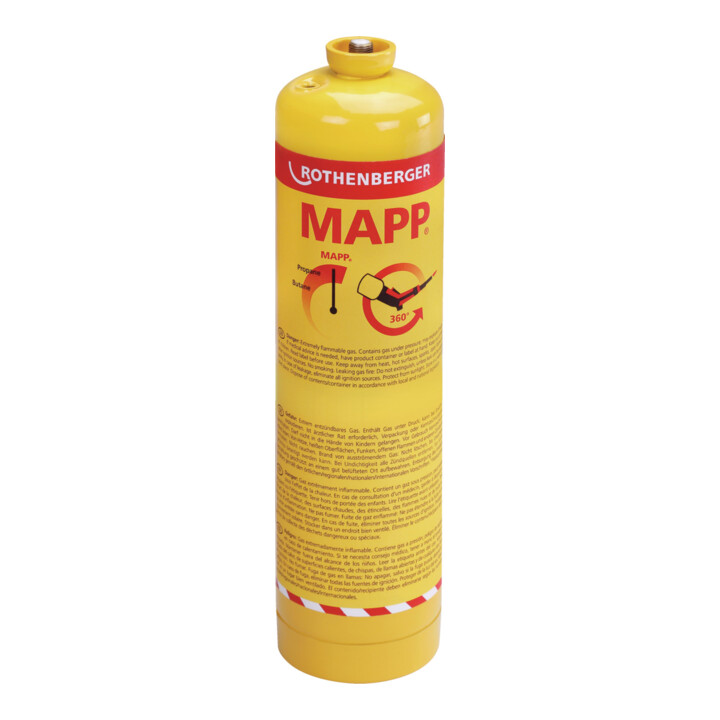 Rothenberger MAPP Gas, 7/16"-EU, Sprachversion B (DK, NL, SE, FI, FR, RUS)