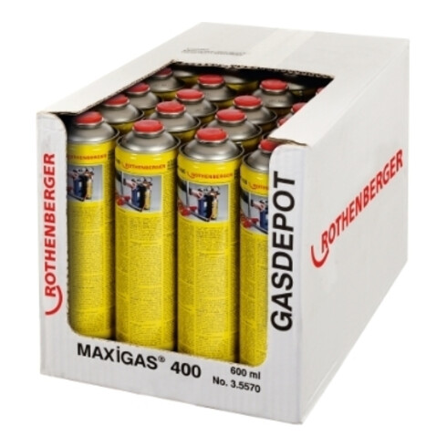 ROTHENBERGER Maxigas 400-Gaskartusche, 600Ml, Gewinde-Anschluss