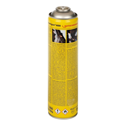 ROTHENBERGER Maxigas 400-Gaskartusche, 600Ml, Gewinde-Anschluss