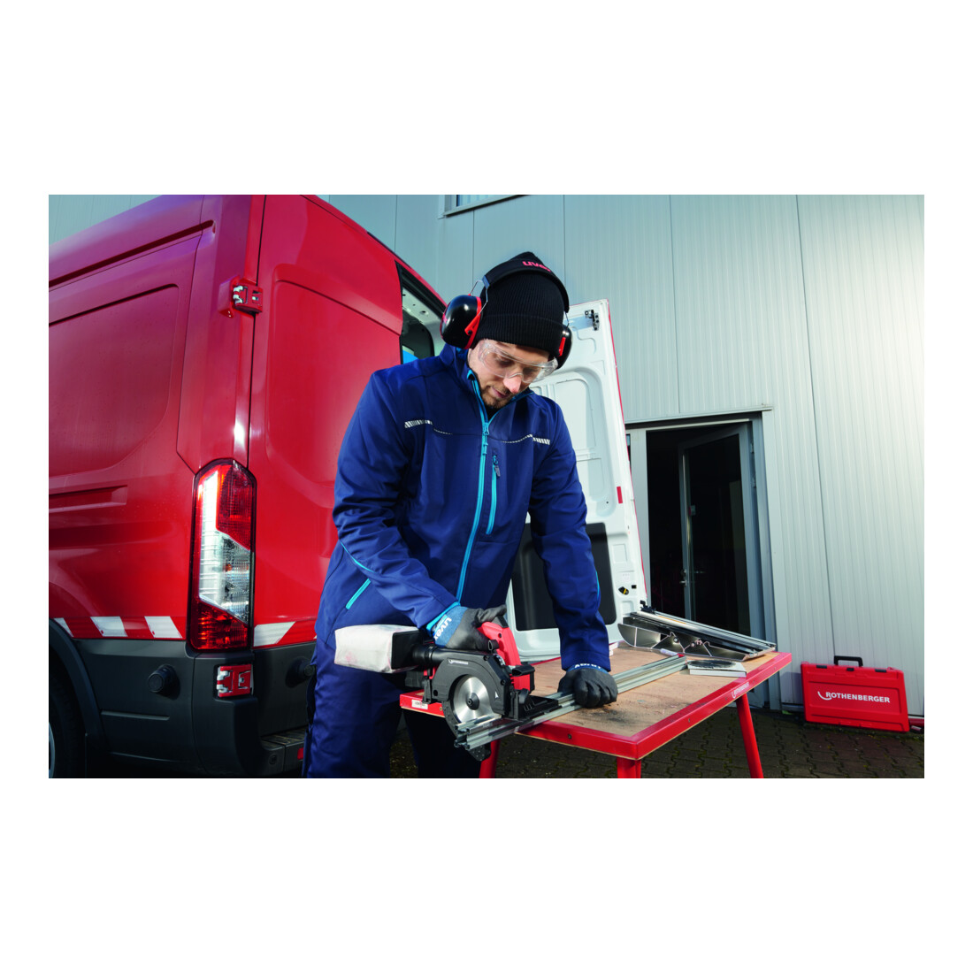 Rothenberger PIPECUT mini, chargeur EU,4Ah + guide-chaîne