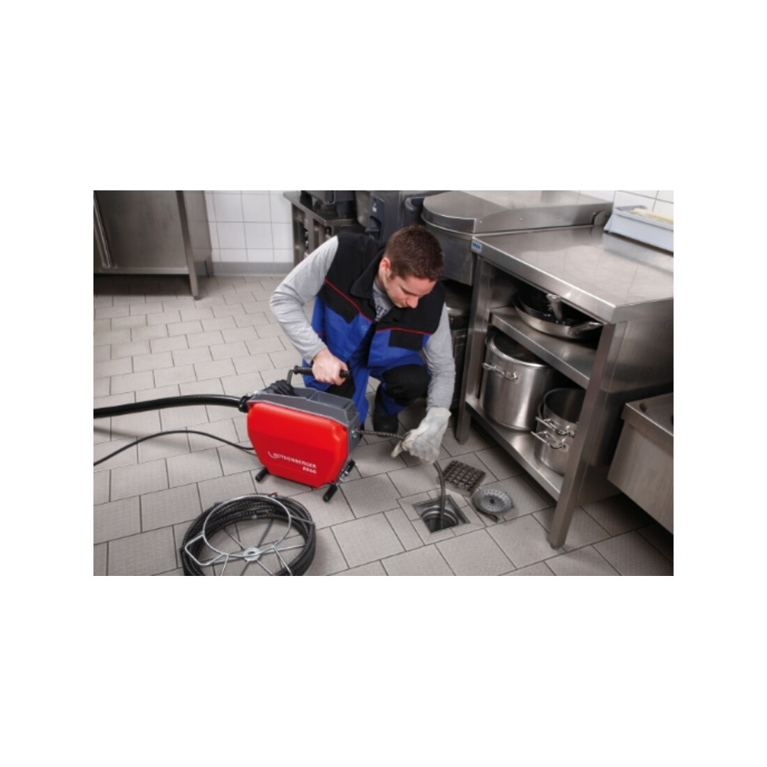 Rothenberger R600 Rohrreinigungsmaschine mit Spiralen-/Werkzeugset 16-22 mm