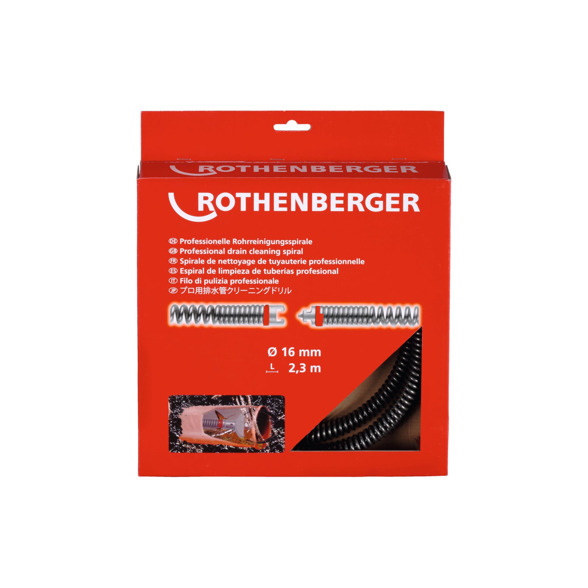 Rothenberger Rohrreinigungsspirale SMK 16 mm x 2,3 m
