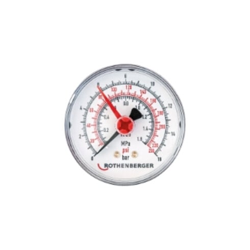 Rothenberger RP50 MANOMÈTRE À RESSORT16 BAR, DIVISION DE 0,2 GRADE