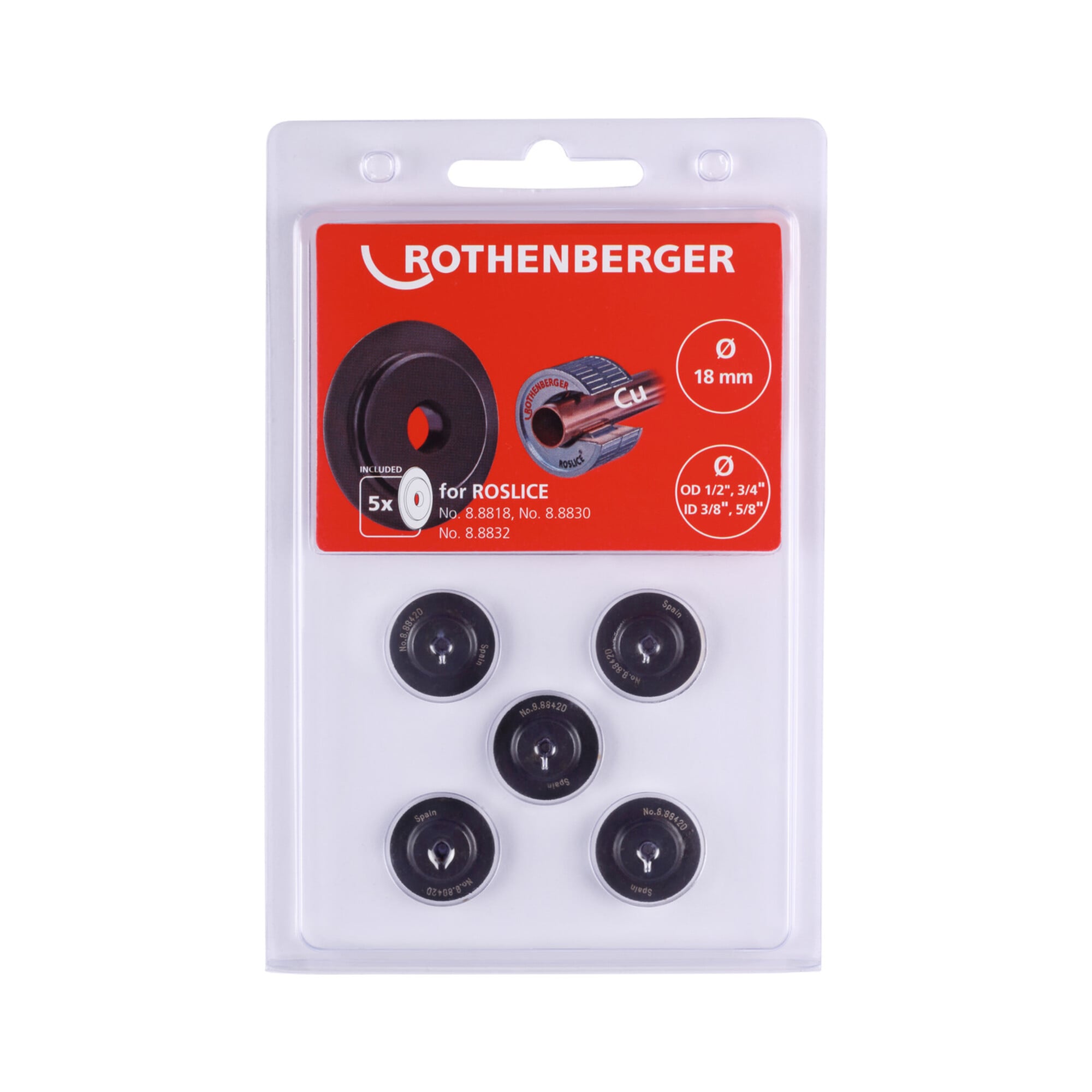 Rothenberger Schneidrad für ROSLICE 18mm, 1/2-3/4", 5 Stück