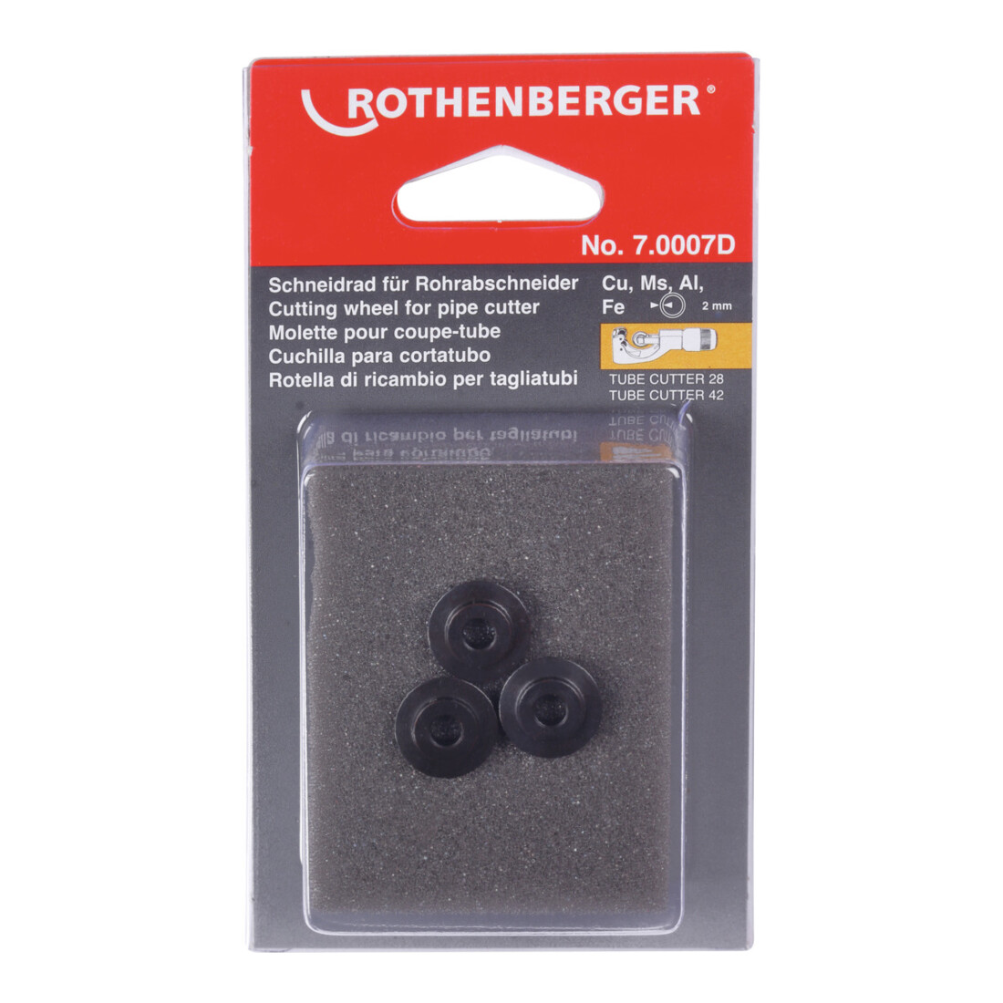 Rothenberger Schneidrad für ROTRAC 28/42, Kupfer, Aluminium, Stahl, 3 Stück