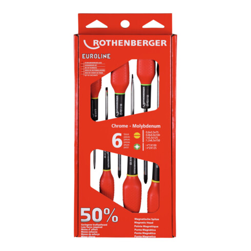 Rothenberger Schraubendr.-Set EUROLINE,2xPZ,4xSchlitz