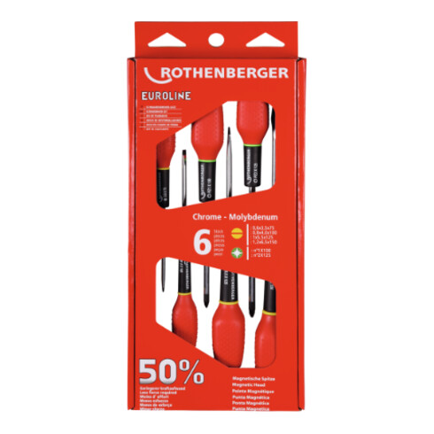 Rothenberger Schraubendr.-Set EUROLINE,2xPZ,4xSchlitz