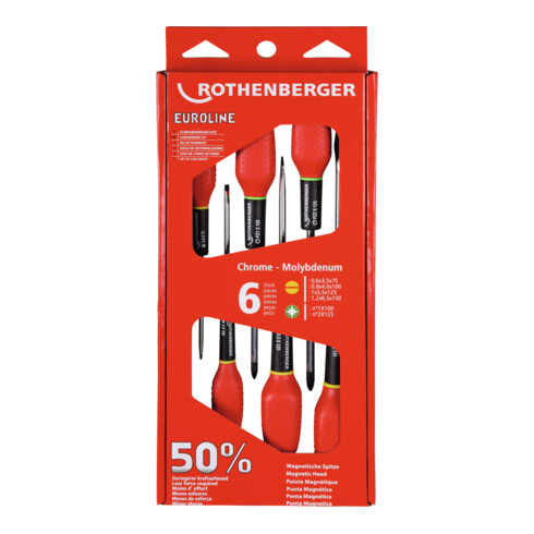 Rothenberger Schraubendr.-Set EUROLINE,2xPZ,4xSchlitz