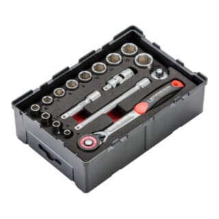 Rothenberger Set de clés à douille 6 pans 17 pcs 1/4"