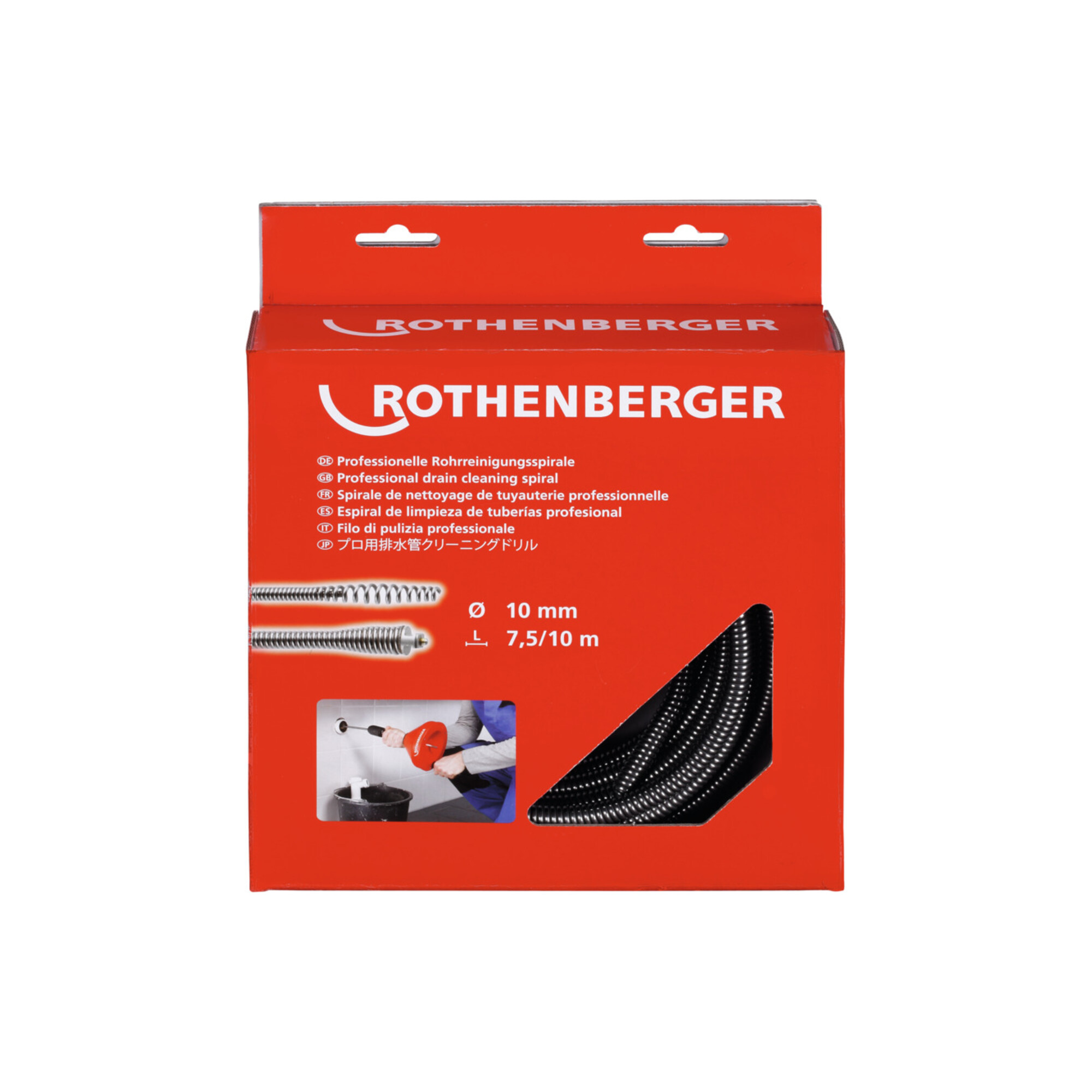 Rothenberger Spirale 10mm x 7,5m mit Keulenkopf und Seele