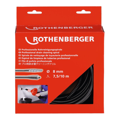 Rothenberger Spirale 8mm x 7,5m mit Keulenkopf