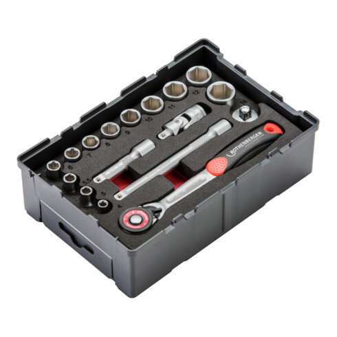 Rothenberger 17-tlg. 6-Kant-Steckschlüssel-Set 1/4"