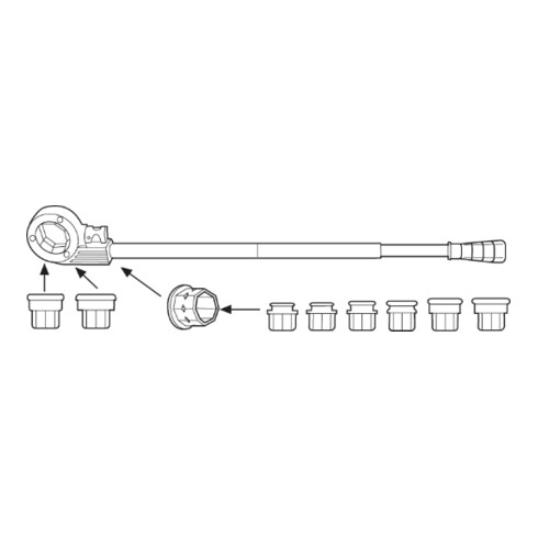 Rothenberger SUPER CUT-Set, BSPT R, 1-2" i. Koffer