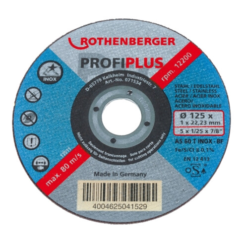 ROTHENBERGER Trennscheibe Inox Profi P Lus, 115x1, Dose