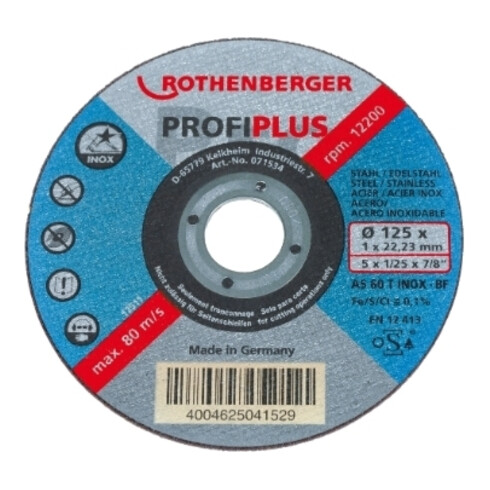 ROTHENBERGER Trennscheibe Inox Profi P Lus, 125x1, Dose