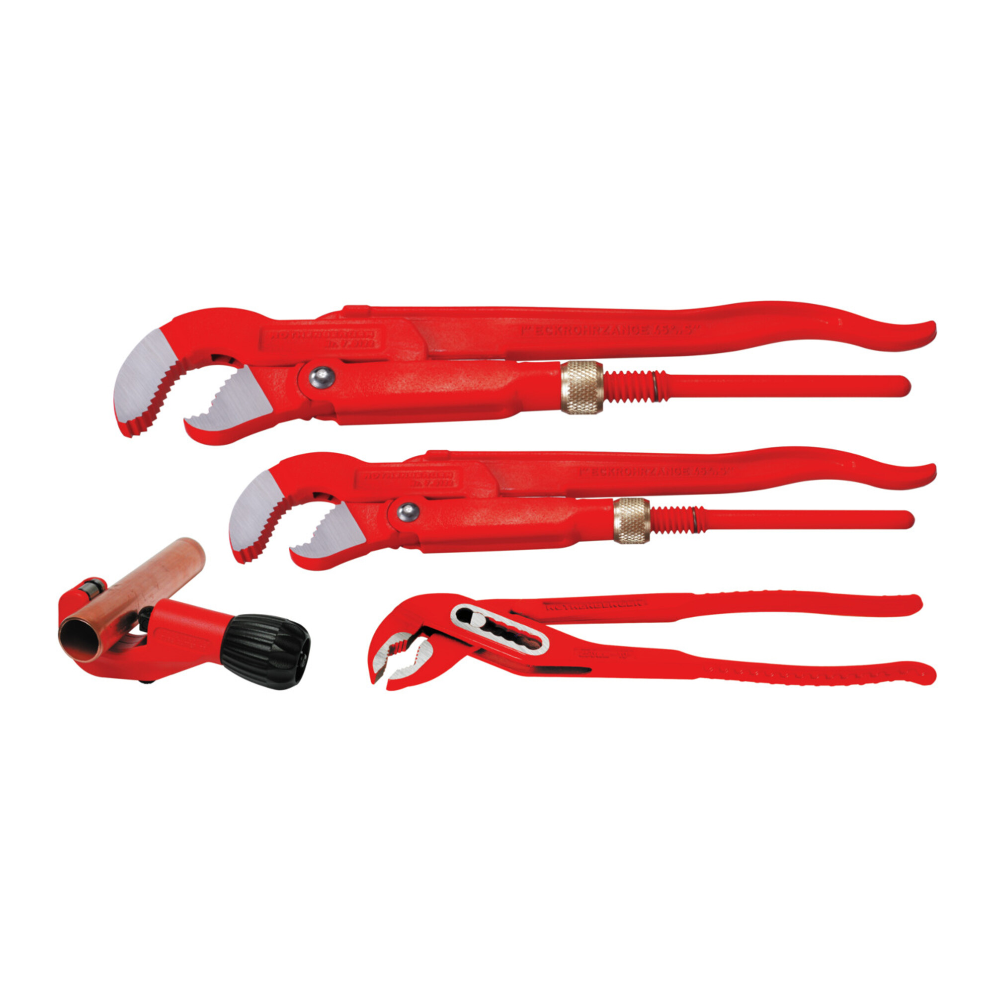 Rothenberger Zangenset Eckrohrzange 1" - 1.1/2" + Wapu SP 10 + Tube Cutter 35