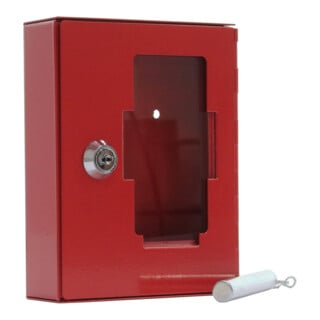 ROTTNER Armoire à clés avec serrure à cylindre DIN droite, acier rouge