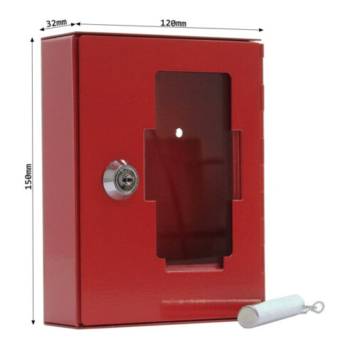 ROTTNER Armoire à clés avec serrure à cylindre DIN droite, acier rouge