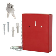 ROTTNER Armoire à clés avec serrure à cylindre DIN droite, acier rouge-5