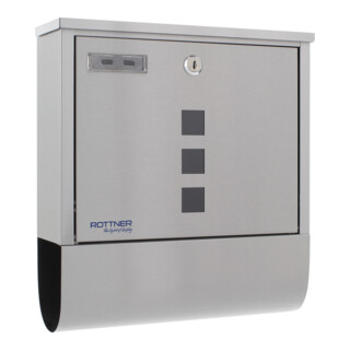 ROTTNER Boîte aux lettres Costa avec serrure à cylindre Acier inoxydable brossé mat
