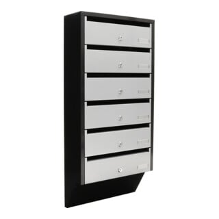 ROTTNER Boîte aux lettres Depot 6, verrouillable, argent/noir, noir poudré