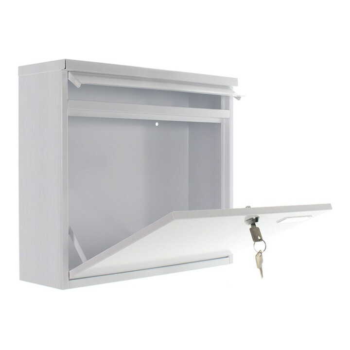ROTTNER Boîte aux lettres Hochhaus II avec serrure à cylindre blanc laqué poudre